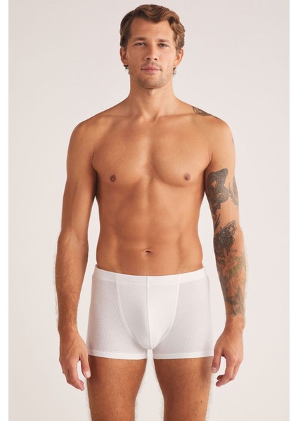 Iç Giyim ( 3 Adet) Kom Grey Jakar Desenli Erkek Boxer