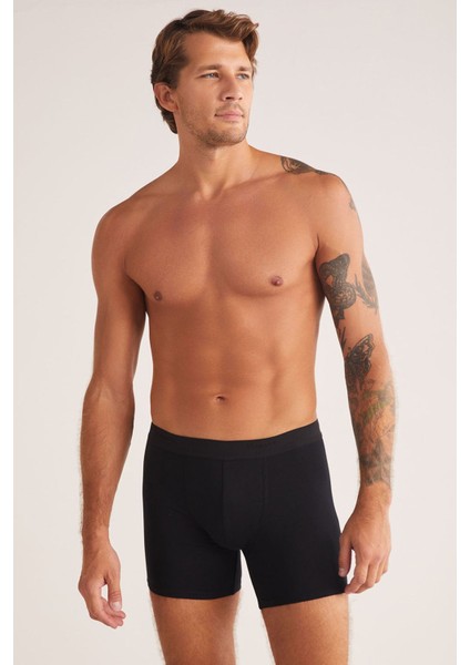 Iç Giyim Kom Ince Bel Davide Pamuklu Basic Erkek Boxer (4 Adet )