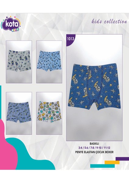 Iç Giyim Kota Erkek Çocuk Baskılı Likralı Boxer (6 Adet)