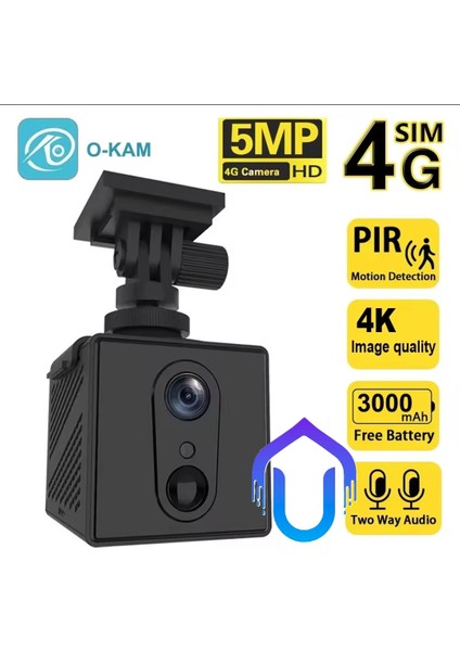 Pır Sensörlü Mikro Şarjlı 1080P Full Hd Kamera - Hayalet Kızılötesi Gece Görüşlü 4GLI SIM KARTLI