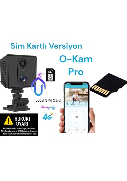 Pır Sensörlü Mikro Şarjlı 1080P Full Hd Kamera - Hayalet Kızılötesi Gece Görüşlü 4GLI SIM KARTLI