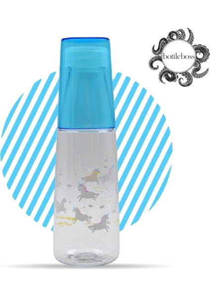 Renkli Desenli Kapaklı 600 ml Şişe, Dayanıklı ve Şık Tasarım