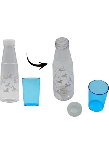 Renkli Desenli Kapaklı 600 ml Şişe, Dayanıklı ve Şık Tasarım