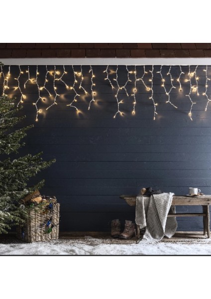 19 Saçaklı 4 mt Dekoratif 96 LED Işık Sarkıt Sarı Renk Dekor Aydınlatma 8 Fonskiyonlu fiyatları