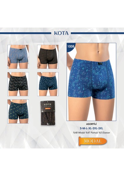 Iç Giyim Kota (6 Adet) Erkek Modal Boxer