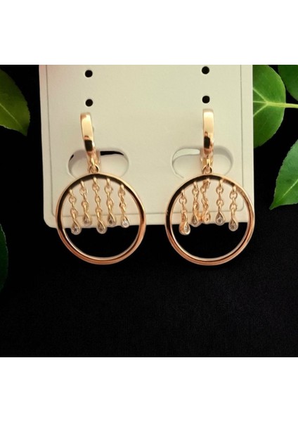 Kadın Xuping Zirkon Taşlı Rodyum Kaplama Küpe