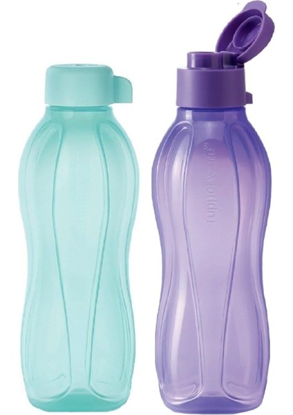 2'li 500ML Lila ve Mint Renkli Şişe Seti, Şık ve Kullanışlı Tasarım
