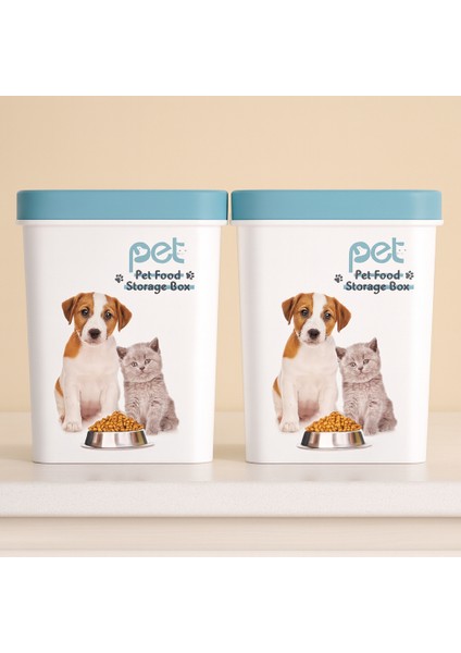 Kedi Köpek Mama Kutusu Mavi Kapak 2 Adet fiyatları
