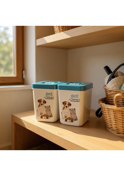 Kedi Köpek Mama Kutusu Mavi Kapak 2 Adet modelleri