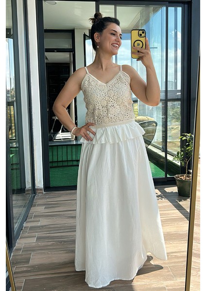 Askılı Keten Elbise modelleri