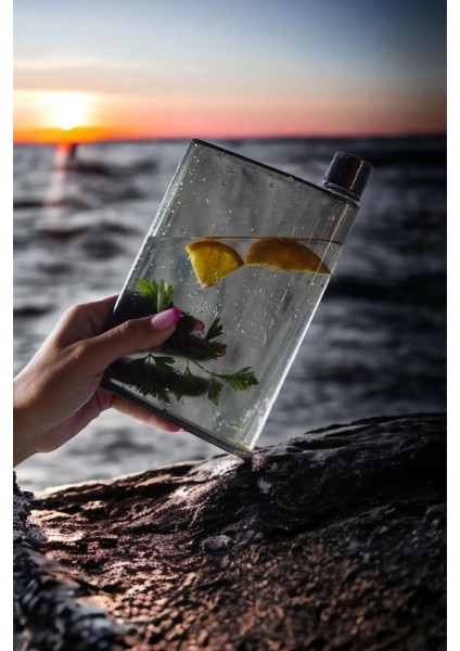 Siyah 450ML Motivasyonel Sporcu Su Şişesi ve Not Defteri Seti modelleri