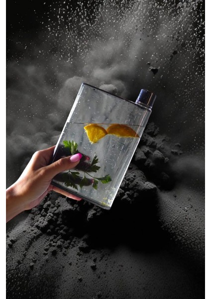 Siyah 450ML Motivasyonel Sporcu Su Şişesi ve Not Defteri Seti fırsatları