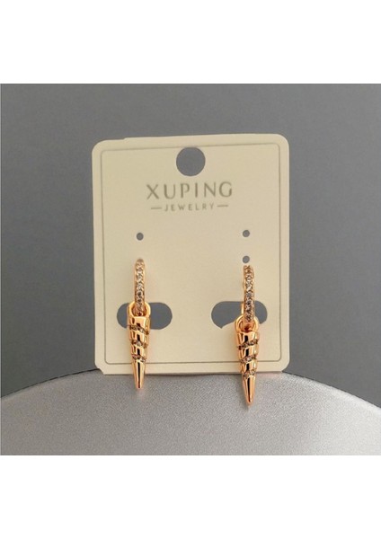 Kadın Xuping Zirkon Taşlı Rodyum Kaplama Küpe