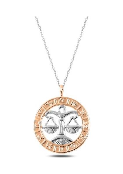 Mulvxeasy EASY02 925 Ayar Rose Terazi Burcu Kadın Kolye T4915 (8585) (Mulvix)