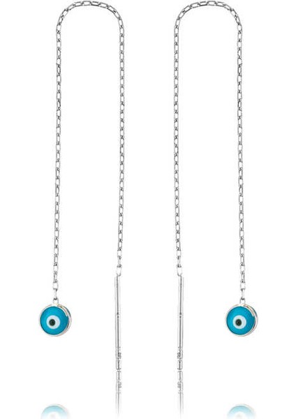 Mulvxeasy EASY02 925 Ayar Nazar Zincirli Küpe EA1160040 (8585) (Mulvix)