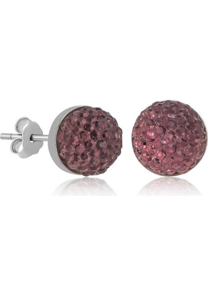 Mulvxeasy EASY02 925 Ayar Kristal Çivili Kadın Küpe T6931 (8585) (Mulvix)