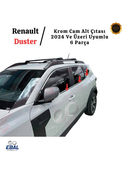 Renault Duster 2024 ve Üzeri Model Için Krom Cam Alt Çıtası 6 Parça Paslanmaz Çelik fiyatları