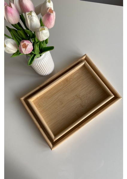 Bambu 2'li Dikdörtgen Tepsi / Sunum Tepsisi fiyatları