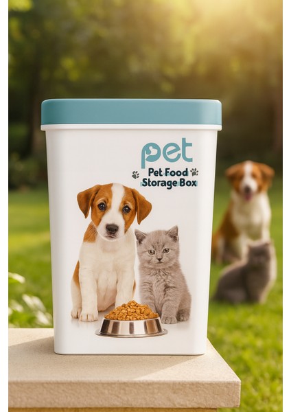 Kedi Köpek Mama Kutusu Mavi Kapak 1 Adet