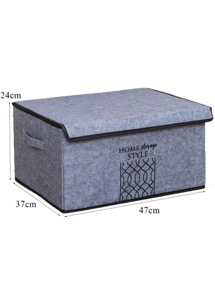 Gri Keçe Kapaklı Çok Amaçlı Maxi Kutu Hurç 47X37X24 cm fiyatları