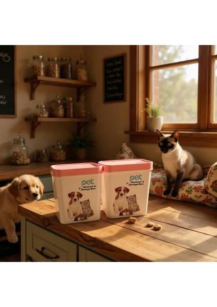 Kedi Köpek Mama Kutusu Pembe Kapak 2 Adet fiyatları