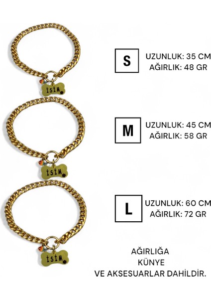 Isimli Köpek Tasması- Köpek Zincir - Paslanmaz Çelik Köpek Kolyesi - Köpek Kolye - Orta ve Büyük Irk fırsatları