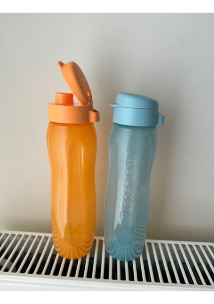 Turuncu 2'li 750 ml Sağlıklı ve Şık Su Şişesi Seti