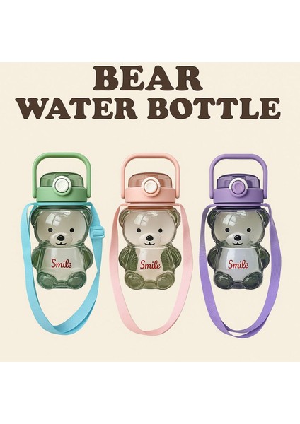 Turuncu Ayıcık Figürlü 1000ML Su Matara, Şık ve Dayanıklı Suluk fiyatları