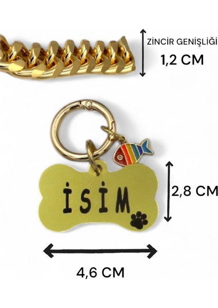 Isimli Köpek Tasması- Köpek Zincir - Paslanmaz Çelik Köpek Kolyesi - Köpek Kolye - Orta ve Büyük Irk modelleri