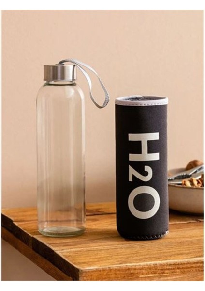 Şık Siyah 750 ml Kılıflı Cam Matara, Sağlam ve Hafif Tasarım modelleri