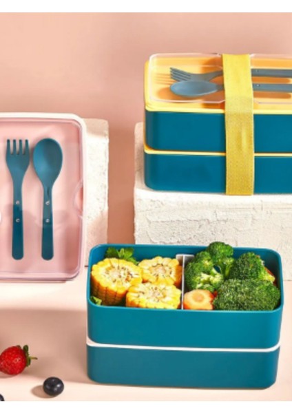 Iki Katlı Yeşil Mikrodalga Saklama Kabı ve Servis Seti, Pratik ve Şık Tasarım fiyatları