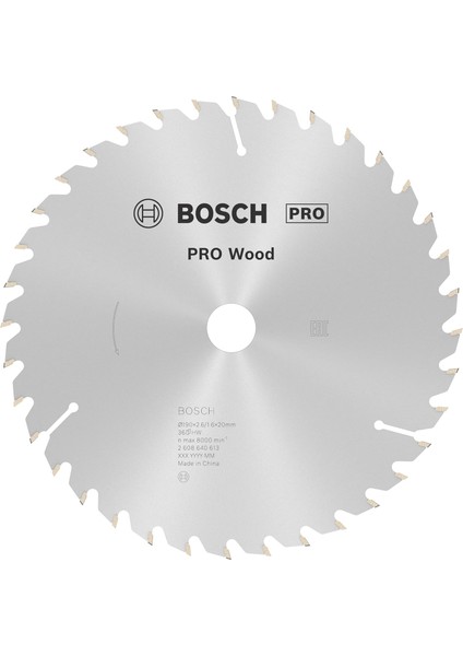 Professional Accessories Daire Testere Bıçağı, Gri, 190X20/16X2,6 Mm, 36, 1 Adet