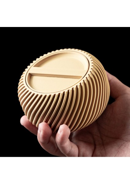 Bej Spiral Saklama Kutusu, 10 Cm, Şık ve Pratik Depolama Çözümü