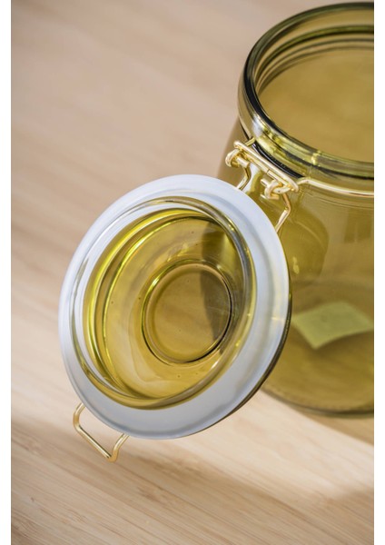 7940 Pierre Metal Klipsli Saklama Kavanozu 14 cm - Green fiyatları