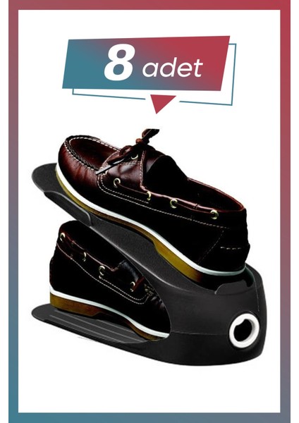 8 Adet Siyah Ayakkabı Rampası – Düzenleyici ve Organizer Gücü