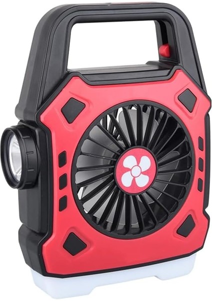 Çok Fonksiyonlu Şarjlı Fanlı Kamp Lambası, Taşınabilir Işık, Kamp Yürüyüş Balıkçılık Acil Durum Deprem USB Şarj Edilebilir Vantilatör Fanlı Kamp Işığı