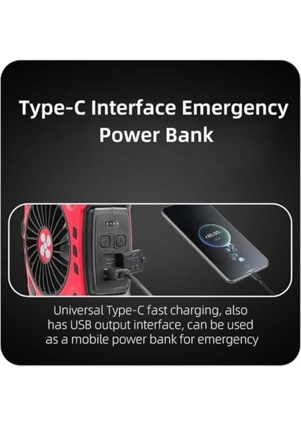 Çok Fonksiyonlu Şarjlı Fanlı Kamp Lambası, Taşınabilir Işık, Kamp Yürüyüş Balıkçılık Acil Durum Deprem USB Şarj Edilebilir Vantilatör Fanlı Kamp Işığı modelleri