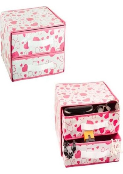 Pembe 2 Çekmeceli Dolap Içi Düzenleyici, Kravat, Şal, Fular Organizatörü modelleri