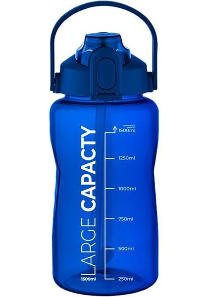 1.5l Pipetli Sporcu Matara, Sızdırmaz, Taşınabilir, Kilitli Kapak, Ölçü Göstergeli fiyatları