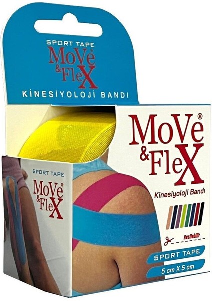 Renkli Kinesiyoloji Bandı Sarı, Esneklik ve Destek Sağlar