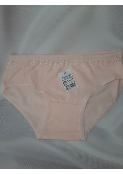 Somon Rengi Beli Zarif Minik Dantelli %95 Pamuk Cotton %5 Elastan Kız Çocuk Rahat Kullanışlı Külot