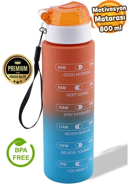 Renkli 800ML Çocuk Sporcu Su Şişesi, Sızdırmaz, Pipetsiz, Bpa Içermeyen, Yeşil Mor Turuncu