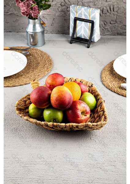 Renkli Hasır Kalp Dekoratif Sepet, Meyve ve Havlu Saklama Için Şık Tasarım fiyatları