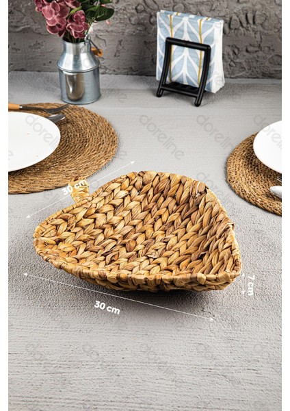 Renkli Hasır Kalp Dekoratif Sepet, Meyve ve Havlu Saklama Için Şık Tasarım