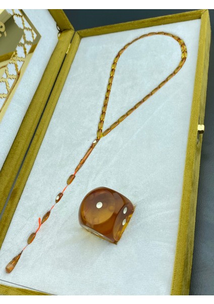 Ömer Daş Özel Kutulu Patinli Zar Kehribar