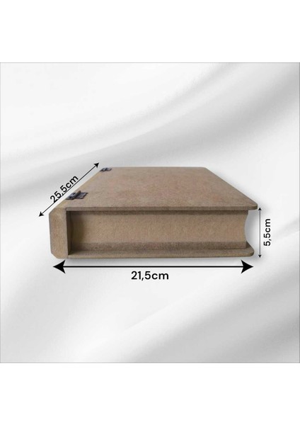 Ahşap Boyanabilir Dekoratif Kitap Kutusu Kahverengi