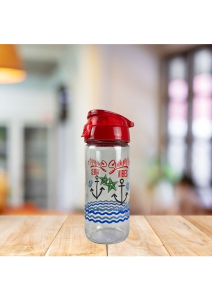 500ML Kırmızı Cam Matara Sporcu Içecek Şişesi modelleri