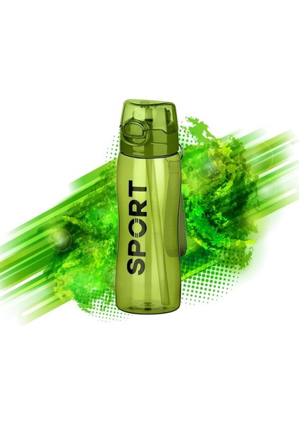 Yeşil 750ML Pipetli Su Matarası, Spor ve Günlük Kullanım Için Ideal indirimleri