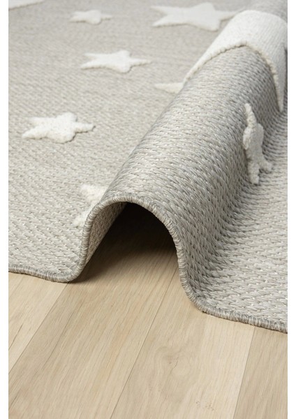 Kaymaz Yıkanabilir Dokuma Halı Gri Yıldızlı Bebek Çocuk Odası Halısı Leke Tutmaz Ayaz 14 indirimleri