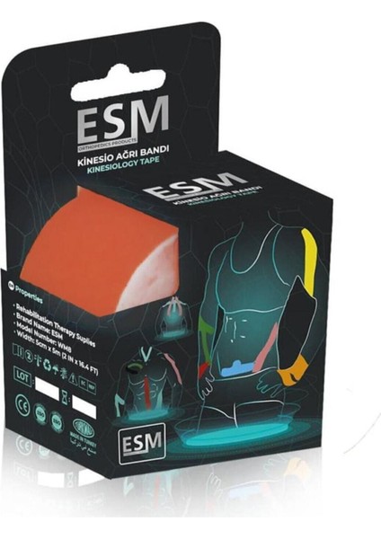 Yumuşak ve Esnek Sporcu Bantı, 5m x 5cm, Rahat Hareket ve Destek Sağlar